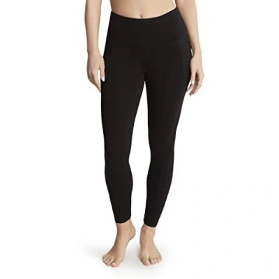 Abbildung von Jockey Damen Knöchellegging aus Baumwoll Stretch, mit Seitentasche Leggings, Tiefschwarz, S