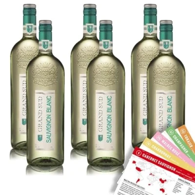 Abbildung von Grand Sud Sauvignon Blanc, trocken, sortenreines Weinpaket + VINOX Winecards (6x1,0l)