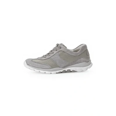Abbildung von Gabor Damen Low Top Sneaker, Frauen Halbschuhe,Strassenschuhe,Sportschuhe,Freizeitschuhe,Turnschuhe,Laufschuhe,Silber/grau,37 EU / 4 UK