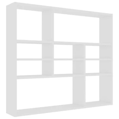 Abbildung von vidaXL Wandregal mit 10 offenen Fächern Hängeregal Wandboard Bücherregal CD DVD Regal Dekoregal Schweberegal Weiß 90x16x78cm Holzwerkstoff