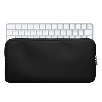 Abbildung von kwmobile Bluetooth Tastatur Cover kompatibel mit Apple Magic Keyboard Hülle Nylon Schutzhülle für Tasche Zipper Schwarz