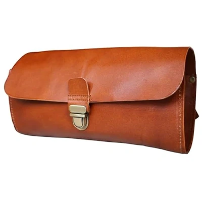 Abbildung von american blue Leder Satteltasche, Lenkertasche, Fahrradtasche, Werkzeugtasche, Aufbewahrungstasche, Ersatzreifentasche, Ledertasche, Vintage braun