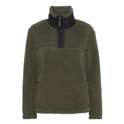 Abbildung von Oxmo Oxelina Fleecepullover, Damen, Größe: Large, Dusty olive