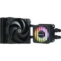 Abbildung von ENERMAX LIQMAXFLO SR 120mm CPU AIO Liquid Cooler (LGA 1700, 1200, AM5, AM4) Xtreme Dual Chamber PWM Pumpe ARGB VRM Wasserblocklüfter 300W+ TDP (1x 120 Silent Flow Fan); ELC LMF120 SF, schwarz