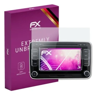 Abbildung von atFoliX Glasfolie kompatibel mit VW RNS 510 Panzerfolie, 9H Hybrid Glass FX Schutzpanzer Folie