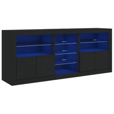 Abbildung von vidaXL Sideboard mit LED Leuchten Schwarz 181,5x37x67 cm (1 St)