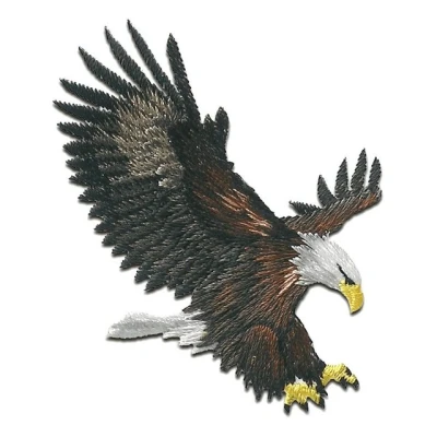 Abbildung von Catch the Patch Aufnäher Bügelbild, Aufbügler, Applikationen, Patches, Flicken, zum aufbügeln, Polyester, Adler Vogel fliegt Größe: 6,3 x 5,5 cm