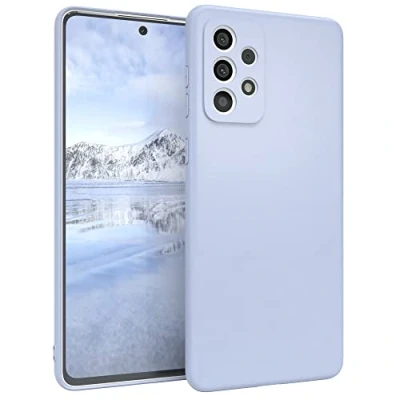 Abbildung von EAZY CASE Handyhülle Silikon mit Kameraschutz kompatibel Samsung Galaxy A73 (5G) in Himmelblau, Blau, Ultra dünn, Slimcover, Silikonhülle, Hülle, Softcase, Backcover