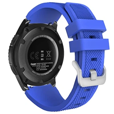 Abbildung von MoKo Armband Kompatibel mit Samsung Galaxy Watch 3 45mm/Galaxy 46mm/Gear S3 Frontier/Classic/Huawei GT2 Pro/GT/GT2 46mm, 22mm Silikon Ersatzarmband, Königblau