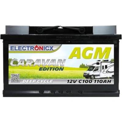 Abbildung von AGM Batterie 12v 110Ah Electronicx Caravan Edition Solarbatterie Akku Solar Batterien Versorgungsbatterie Wohnwagen Wohnmobil Bootsbatterie Mover 110 Ah