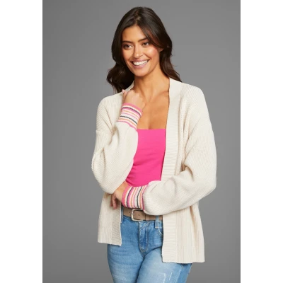 Abbildung von Laura Scott Cardigan, mit gestreiften Bündchen