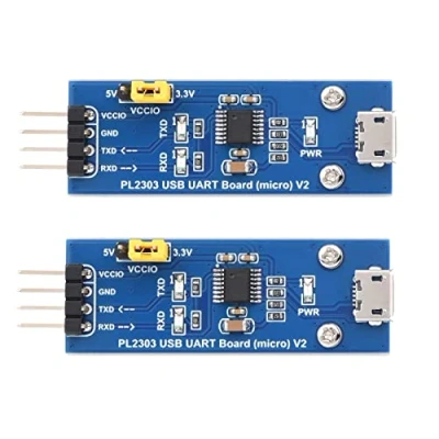 Abbildung von Waveshare 2pcs PL2303 USB to UART (TTL) Serial Communication Module Card (Micro Connector) TTL Adapter Compatible with 1.8V/2.5V/3.3V/5V Logic Voltage,Windows XP/7/8/10/11/…