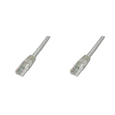 Abbildung von DIGITUS LAN Kabel Cat 5e 2m CCA Netzwerkkabel Mit RJ45 U/UTP Ungeschirmt Kompatibel zu 6 &amp; 5 Grau