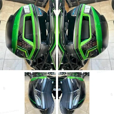 Abbildung von Harzbeschichtete 3D Aufkleber Seitenkoffer Protektoren kompatibel mit KAWASAKI Versys 650 2022 (Seitenkoffer Protektoren)…