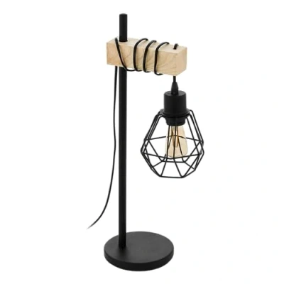 Abbildung von EGLO Tischleuchte TOWNSHEND 5, ohne Leuchtmittel, Vintage Tischlampe, Retro Lampe, Nachttischlampe, Fassung: E27