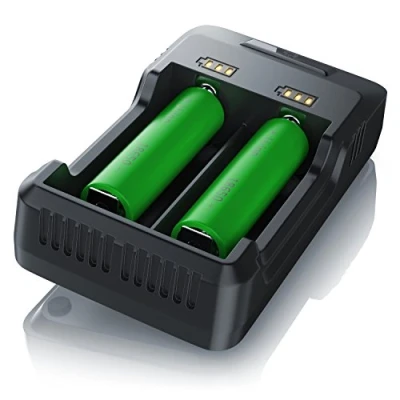 Abbildung von CSL Akku Ladegerät Universal Batterie Ladestation für wiederaufladbare Batterien AA und C sowie 18650 18500 18350 17670 16340 14500 10440