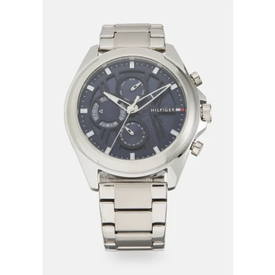 Abbildung von Tommy Hilfiger JAX Uhr silvercoloured/blue, Herren, Größe: One Size, Silver coloured/blue