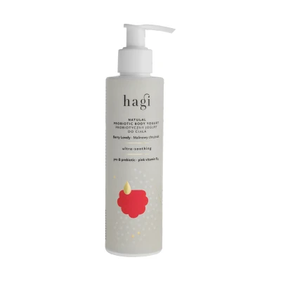 Abbildung von Hagi Berry Lovely Natürliches Probiotisches Körperjoghurt, Schnell Einziehende Formel mit Probiotika, Hautberuhigendem Pantenol, Regenerierender und Glättender Aloe Vera, 200 ml