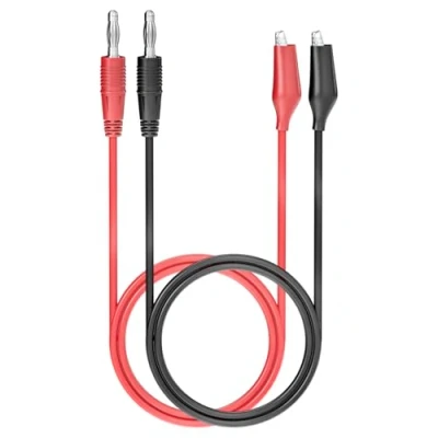 Abbildung von Cleqee 4mm Bananenstecker auf Krokodilklemme Messleitungen Krokodilklemmen Kupfer Weiches Flexibles Kabel Draht Set 2 Stück Rot Schwarz