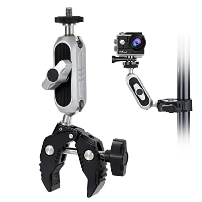 Abbildung von GUNGY Klemme Stativ Magic Arm mit Super Clamp Klemmstativ 360 Kugelkopfarm 1/4 Zoll Standard Gewinde Gewindelöchern für Gopro DSLR Kamera