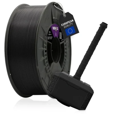 Abbildung von WINKLE Tough PLA Filament (robust) Schwarz 3D Drucker 1,75 mm 1 kg Schwarzes Super Zähigkeit Härte Spule