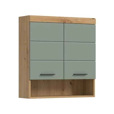 Abbildung von xonox.home Bad Scout X06N3723 Hängeschrank Wandschrank Schrank in Salbei und Artisan Eiche Nachbildung, ca. B/H/T: 74x79x24 cm