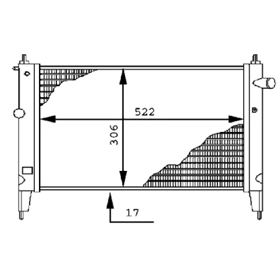 Abbildung von MAHLE ORIGINAL CR 446 000S Kühler, Motorkühlung für Fahrzeuge ohne Klimaanlage 522 306 17 Kühlrippen mechanisch gefügt OPEL: Astra F Cabrio