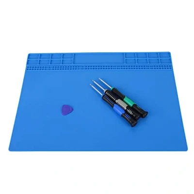 Abbildung von Lazmin Lötende Silikon Auflage Matte, Wärmeisolierungs Reparatur Wartungs Plattform für Telefon Reparaturservice magnetisches Wärmelötmittel 350MM * 250MM(Marine)