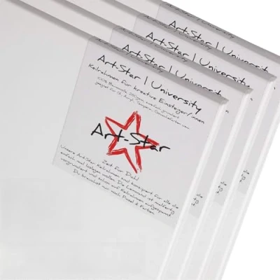 Abbildung von Art Star 4X University Keilrahmen 50x70 cm Leinwände auf Leinwandtuch vorgrundiert, malfertige bespannte rechteckige mit Leinwand zum malen