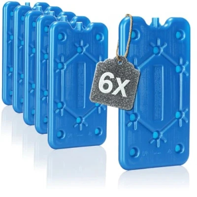 Abbildung von com four® 6 x Kühlakkus Gefrierblock Block für Kühlbox flach Eisblock Eiskübel (06 Stück mittel)