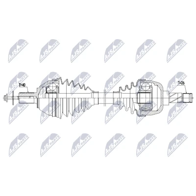 Abbildung von NTY NPW VV 169 Antriebswelle Vorderachse links 560mm Schaltgetriebe 6 Gang