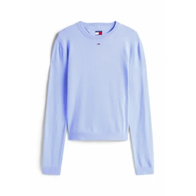 Abbildung von Tommy Jeans Essential CREW Strickpullover, Damen, Größe: XS, Vintage iris