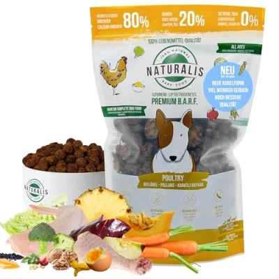 Abbildung von Naturalis Smart 80 Barf Trockenbarf Hundefutter 500 g Huhn Alleinfuttermittel ohne Zusätze getreidefrei sojafrei glutenfrei 100% Natur schonend luftgetrocknet