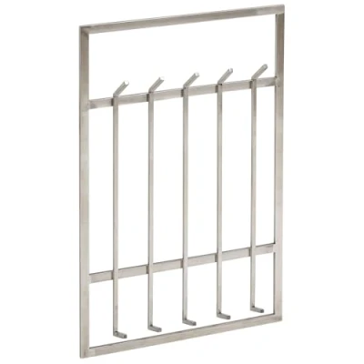 Abbildung von FineBuy Wandgarderobe Metall Silber 60x100x7,5 cm Design Flurgarderobe Stahl, Hakenleiste Wandpaneel, Garderobe Wand, Garderobenleiste Flur