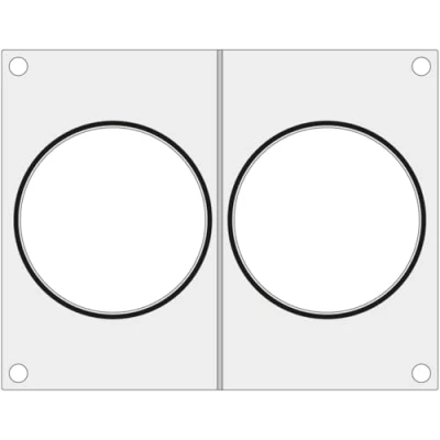 Abbildung von HENDI Matrize für Versiegelungsmaschine 330005, Schwarze Silikondichtung, geeignet 2 runde Behälter von z.B. ø115mm, Aluminium