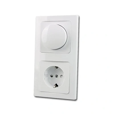 Abbildung von ChiliTec Schalter DELPHI Set 3 Steckdo.+ fach Rahmen 250V / 16A, Steckanschluss, weiß