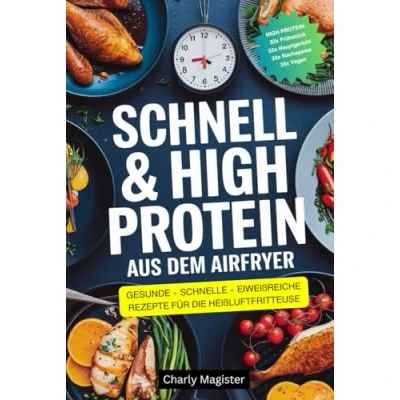 Abbildung von SCHNELL &amp; HIGH PROTEIN Aus dem Airfryer: Schnelle, gesunde und eiweißreiche Rezepte für die Heißluftfritteuse