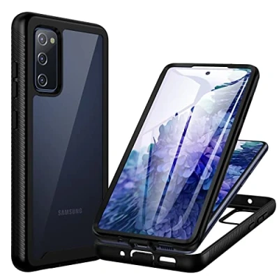 Abbildung von CENHUFO Hülle für Samsung Galaxy S20 FE 5G/4G, 360 Grad Schutzhülle mit Eingebautem Displayschutz Stoßfest Panzerhülle Bumper Cover Case Ganzkörper Handyhülle 5G Schwarz