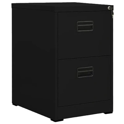 Abbildung von vidaXL Aktenschrank Büroschrank Metallschrank Schrank Stahlschrank Schubladenschrank Bürocontainer Lagerschrank Schwarz 46x62x72,5cm Stahl