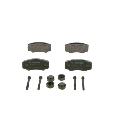 Abbildung von BOSCH 0 986 494 049 Bremsbelagsatz Low Metallic mit Montageanleitung, Anti Quietsch Blech, Schrauben PEUGEOT: Boxer Kastenwagen, Bus