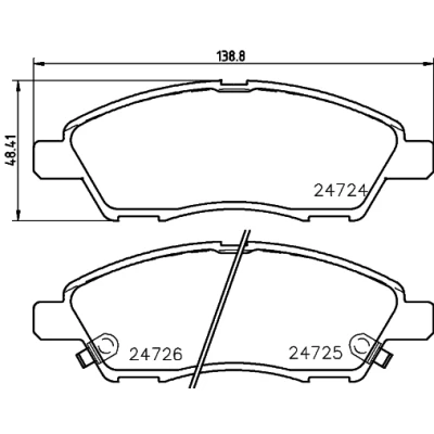 Abbildung von HELLA 8DB 355 014 071 Bremsbelagsatz mit akustischer Verschleißwarnung NISSAN: Tiida Schrägheck, Note II Hatchback, MICRA 4