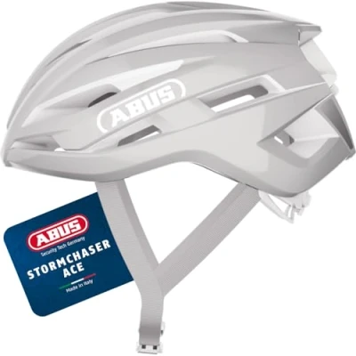 Abbildung von ABUS Rennradhelm StormChaser ACE Leichter Fahrradhelm für Radrennen, Gravelbike Touren und Cyclocross Damen Herren Größe L, Pure Grey