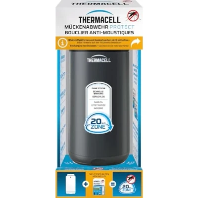 Abbildung von Thermacell Mückenabwehr Protect Basisgerät ohne Wirkstoffplättchen, innovatives Mückenschutz Standgerät in modernem Design, für Garten, Terrasse und Camping, Graphit