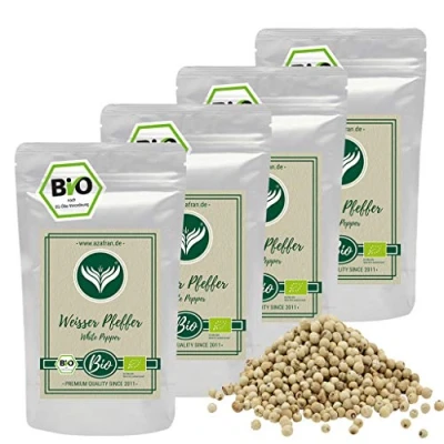 Abbildung von Azafran BIO Pfeffer weiß (Pfefferkörner ganz) Pfeffermühlen geeignet 1kg