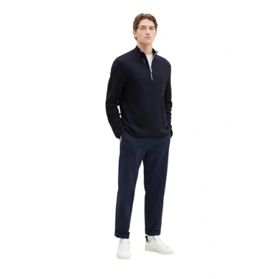 Abbildung von TOM Tailor MIT Troyer Kragen Strickpullover, Herren, Größe: XL, Knitted navy melange