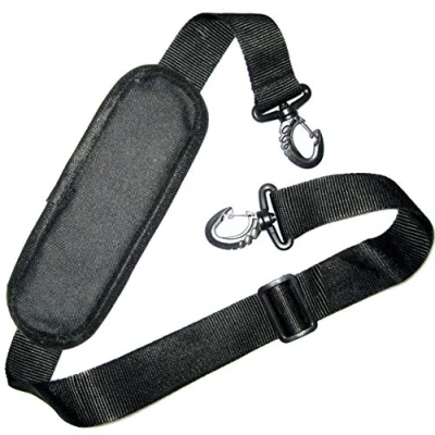 Abbildung von BAY Sports Schulterriemen Schultergurt Taschengurt Gurt für Tasche Ersatz uni schwarz verstellbar gepolstert 70 125 cm, Karabinerhaken