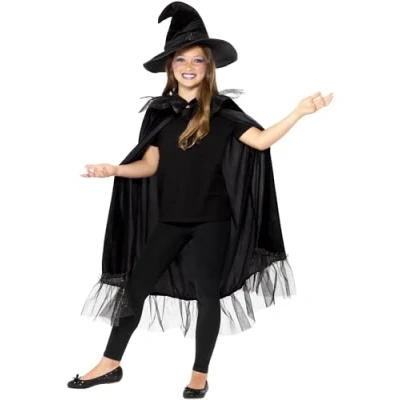 Abbildung von Smiffys Hexen Kostüm Schwarze Hexe für Karneval und Halloween, Basis Set als Grundlage Dein Hexenkostüm