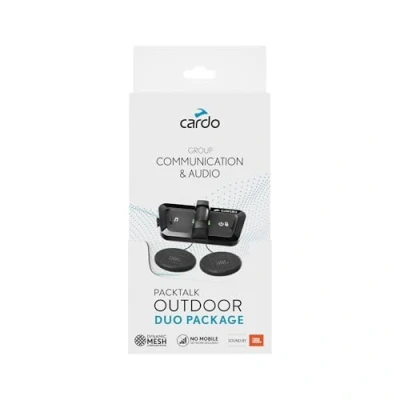 Abbildung von Cardo PACKTALK Outdoor Duo Pack, Helm Kommunikationssystem, ideal für Ski, Snowboard und Radfahren (Schwarz, Zweierpackung)