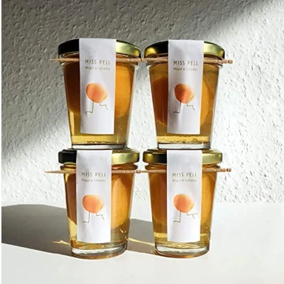 Abbildung von 4 Mispelchen MISS PELL Mispel &amp; Calvados Das Frankfurter Kultgetränk genussfertig im Glas x 45ml