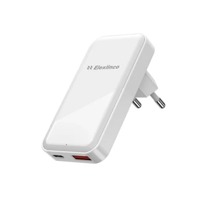 Abbildung von 20W 2 Port USB Ladegerät, Elexlinco C Netzteil PD 3.0 , Power Adapter Ladestecker Kompatibel für iPhone, iPad, Samsung Galaxy, Nexus, HTC, Motorola, LG und Viele Mehr (Weiß)